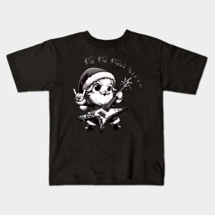 Chibi Cute Metalhead Santa Claus Kids T-Shirt